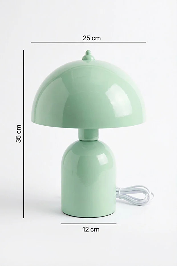 Luna Abajur | Mint Yeşili Metal Gövdeli